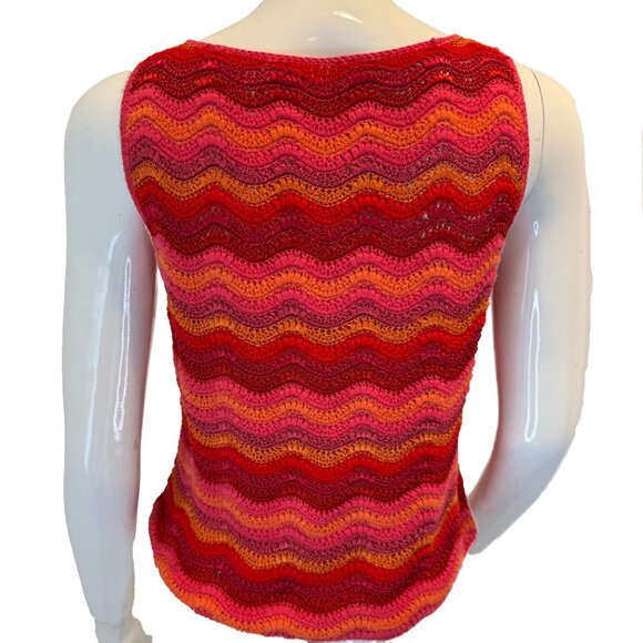 Wave Knit Cardigan & Tank Set Multicolor Lightweight Size M - Picture 5 of 9